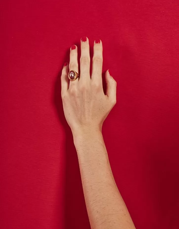 Shop Majorica Zale Hallmark Ring With Oval Pearl In Aubergine