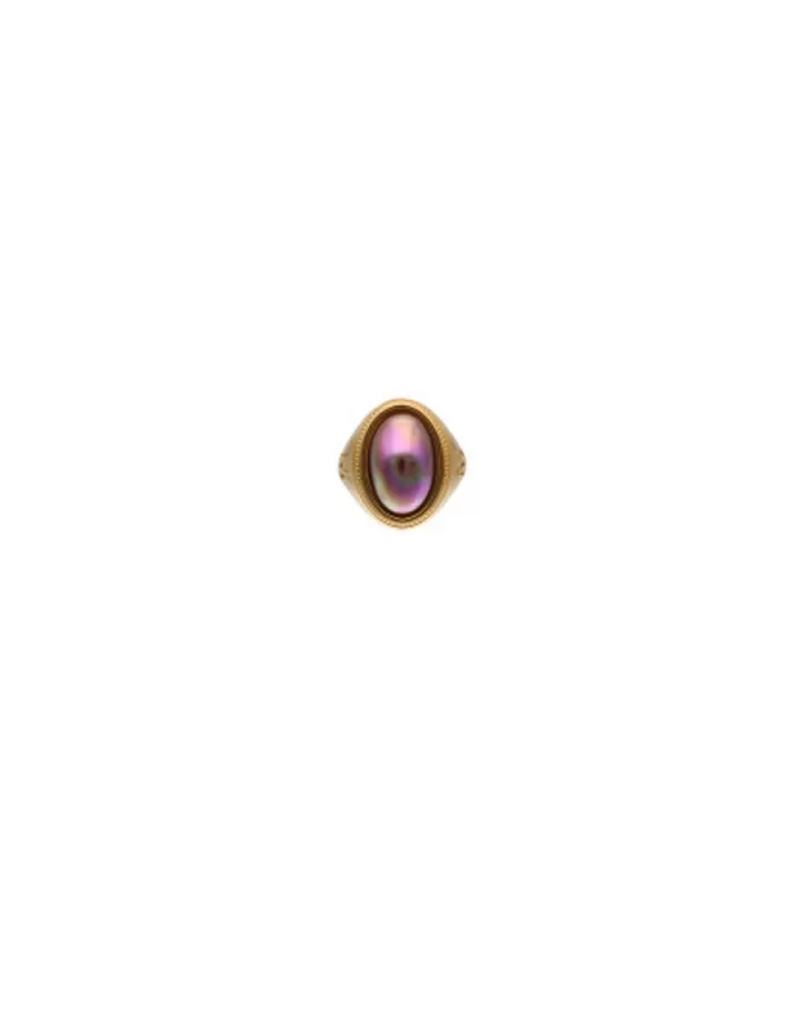 zale_hallmark_ring_with_oval_pearl_in_aubergine_3.webp Shop Majorica Zale Hallmark Ring With Oval Pearl In Aubergine
