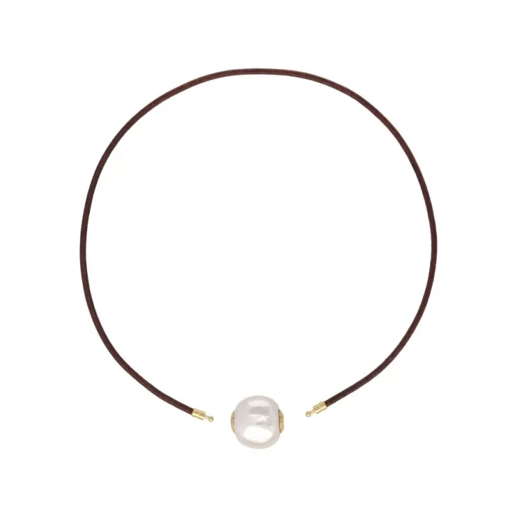 zindis_40cm_leather_necklace_2.webp Shop Majorica Zindis 40Cm Leather Necklace